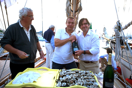 Champagne Henriot, Olivier Roellinger et Antoine Flahaut sur le Nan aux Voiles de Saint Tropez 2013