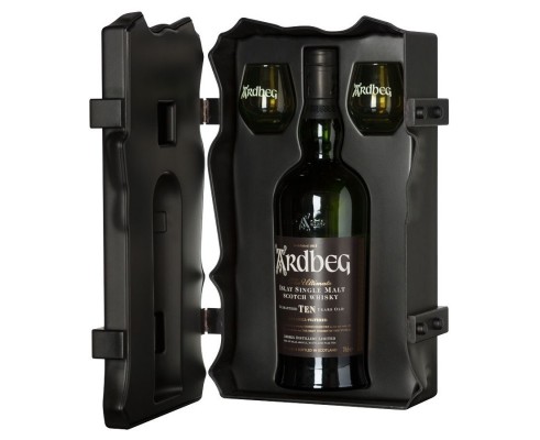 ARDBEG 10 ans Coffret + 2 verres -46°