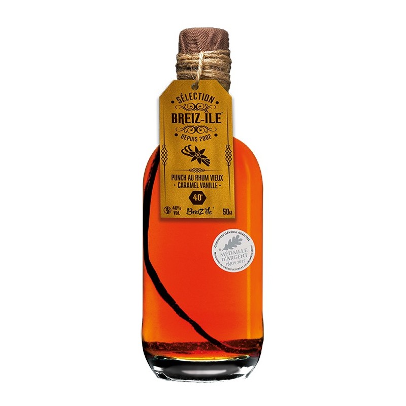 Breiz'île Caramel Vanille 70cl 30° + 2 verres - Rhum arrangé - Le