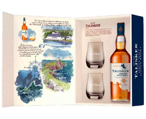 TALISKER 10 ANS Coffret 2 verres -45°8