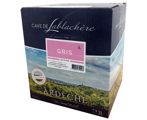 Coteaux ARDECHE Gris 12°5 - Bib 3 litres 2024-12,5°